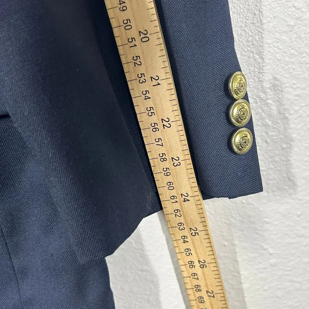 Stafford Essentials Sport Coat Mens 48 Regular Navy Wool Blend Two Button